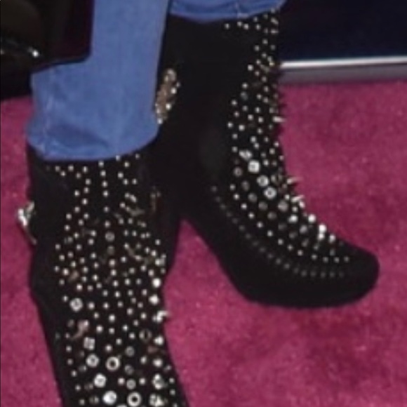 Jeffrey Campbell Neomie Black Suede Studded Bootie  SUPER CUTE! - Picture 3 of 15